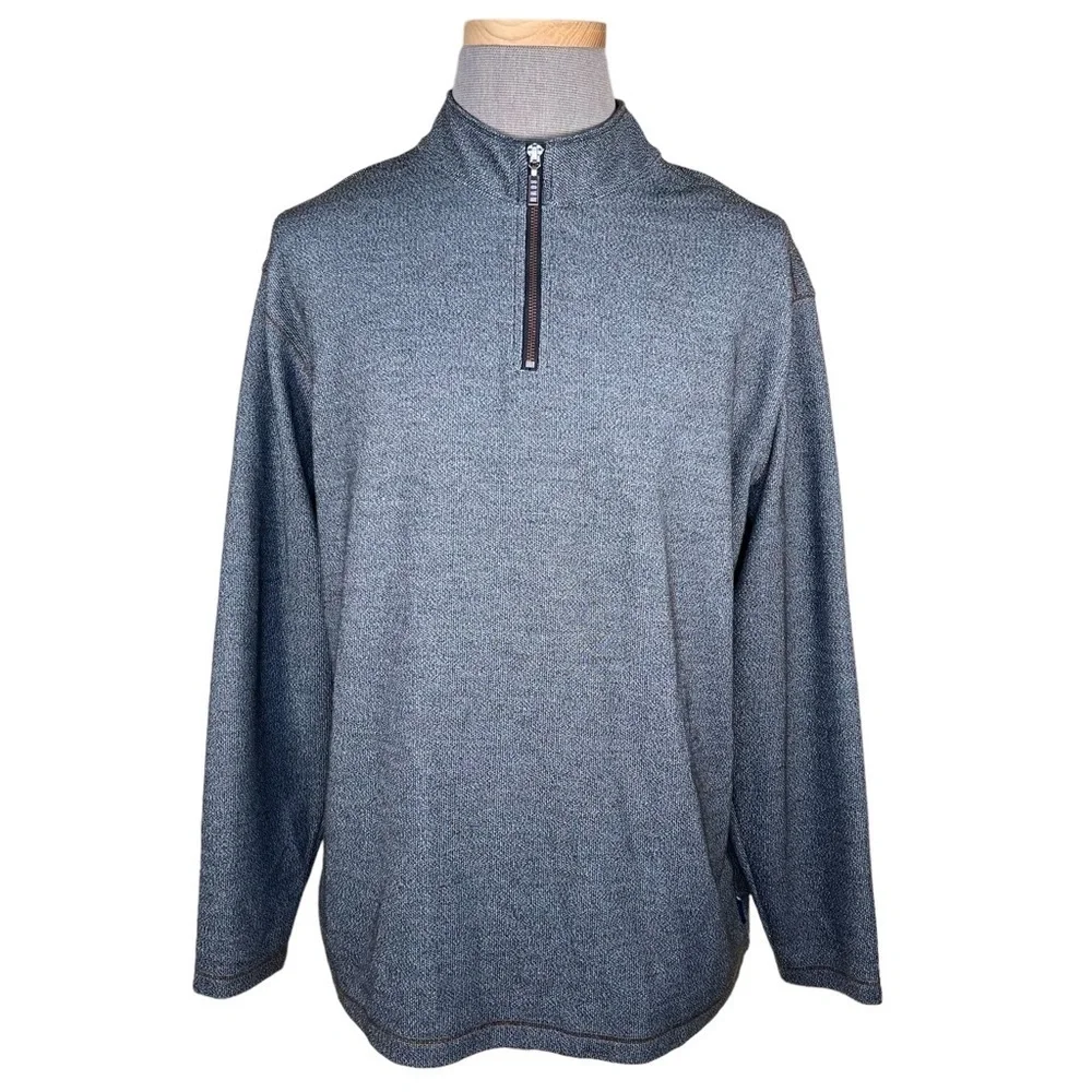 ROWM 1/4 Zip Charcoal Pullover With Copper Colored Stitching. XXL EUC - Picture 12 of 13